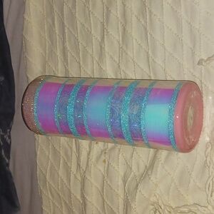 Blingy teal and iridescent tumbler
